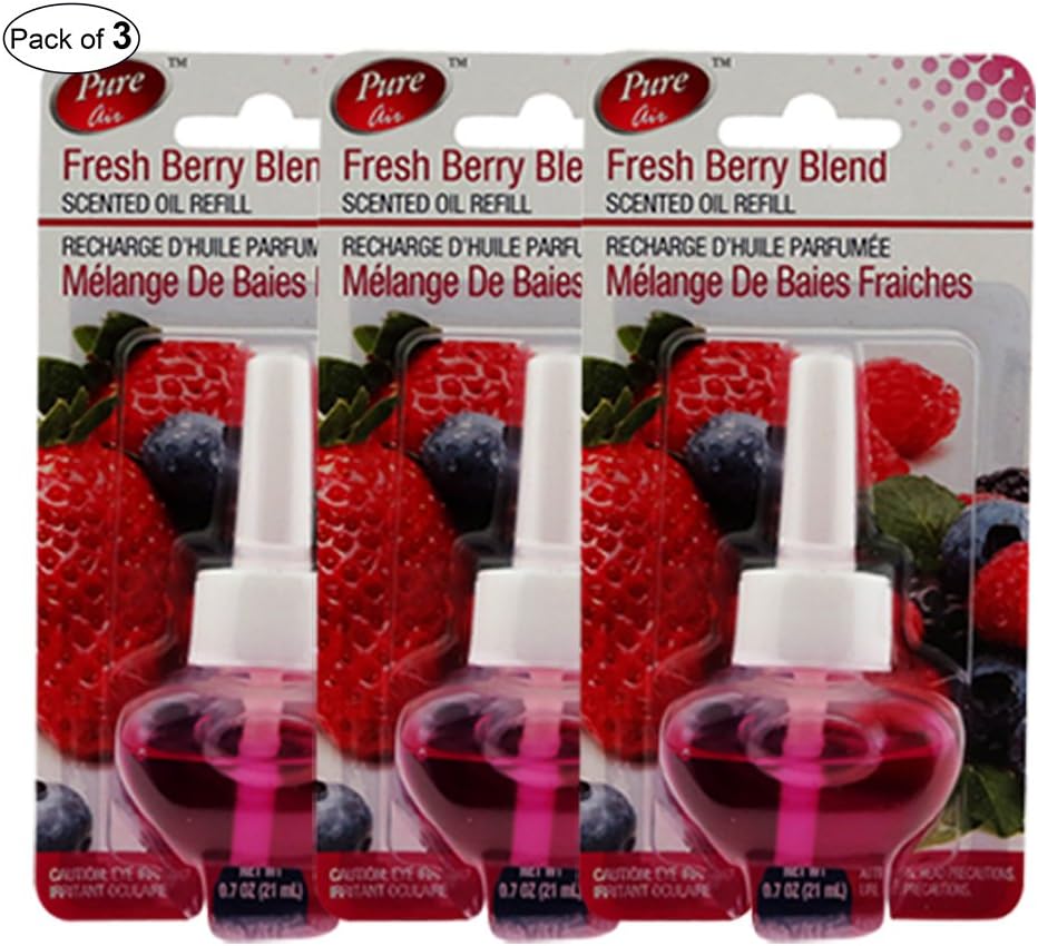 Pure Air Plug in Air Freshener Refill Fresh Berry Blend 21Ml (Pack of 3) Health