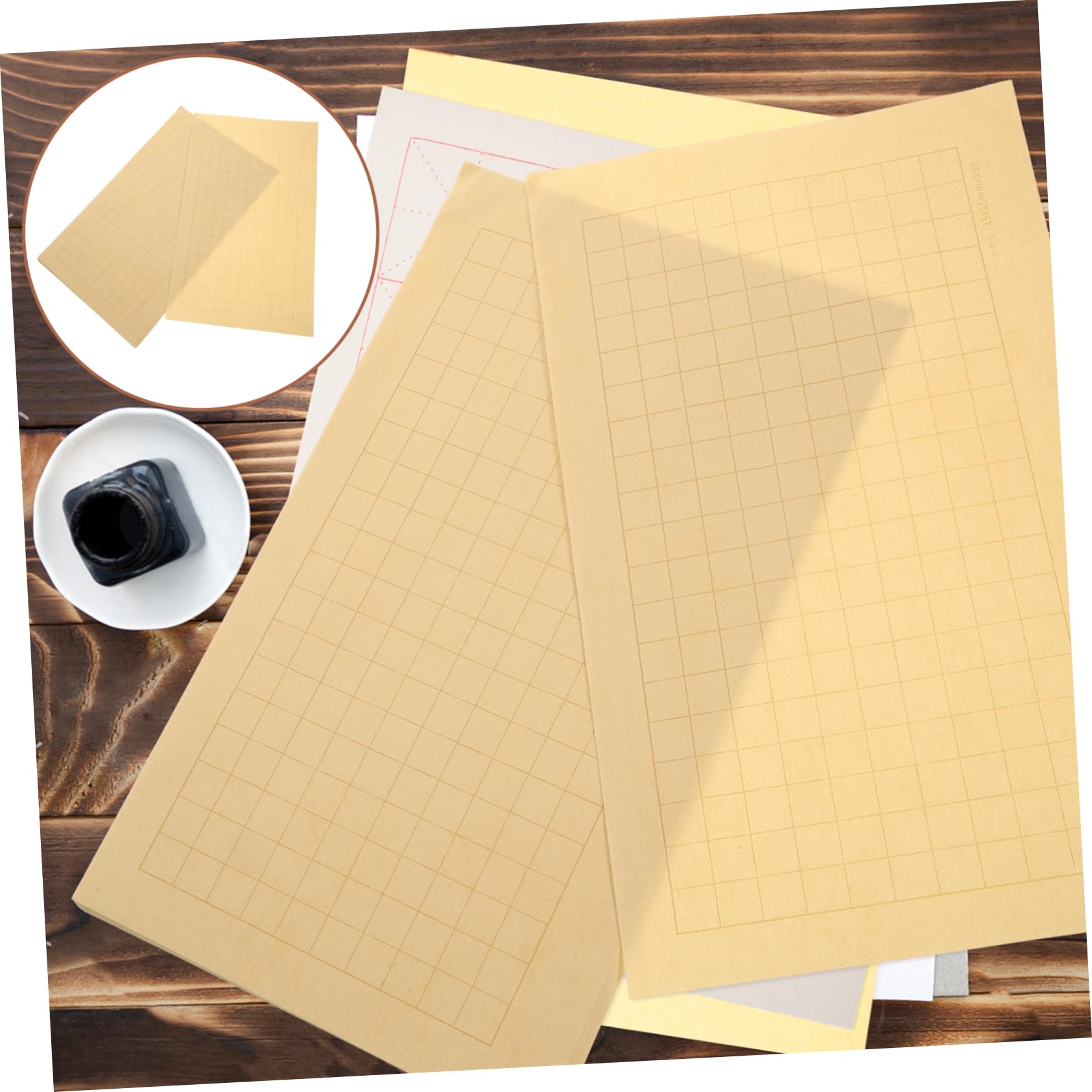 jojofuny Rice Paper Writing Paper 20 Sheets of High-Toughness for Chinese Calligraphy Writing Excellent Air Permeability