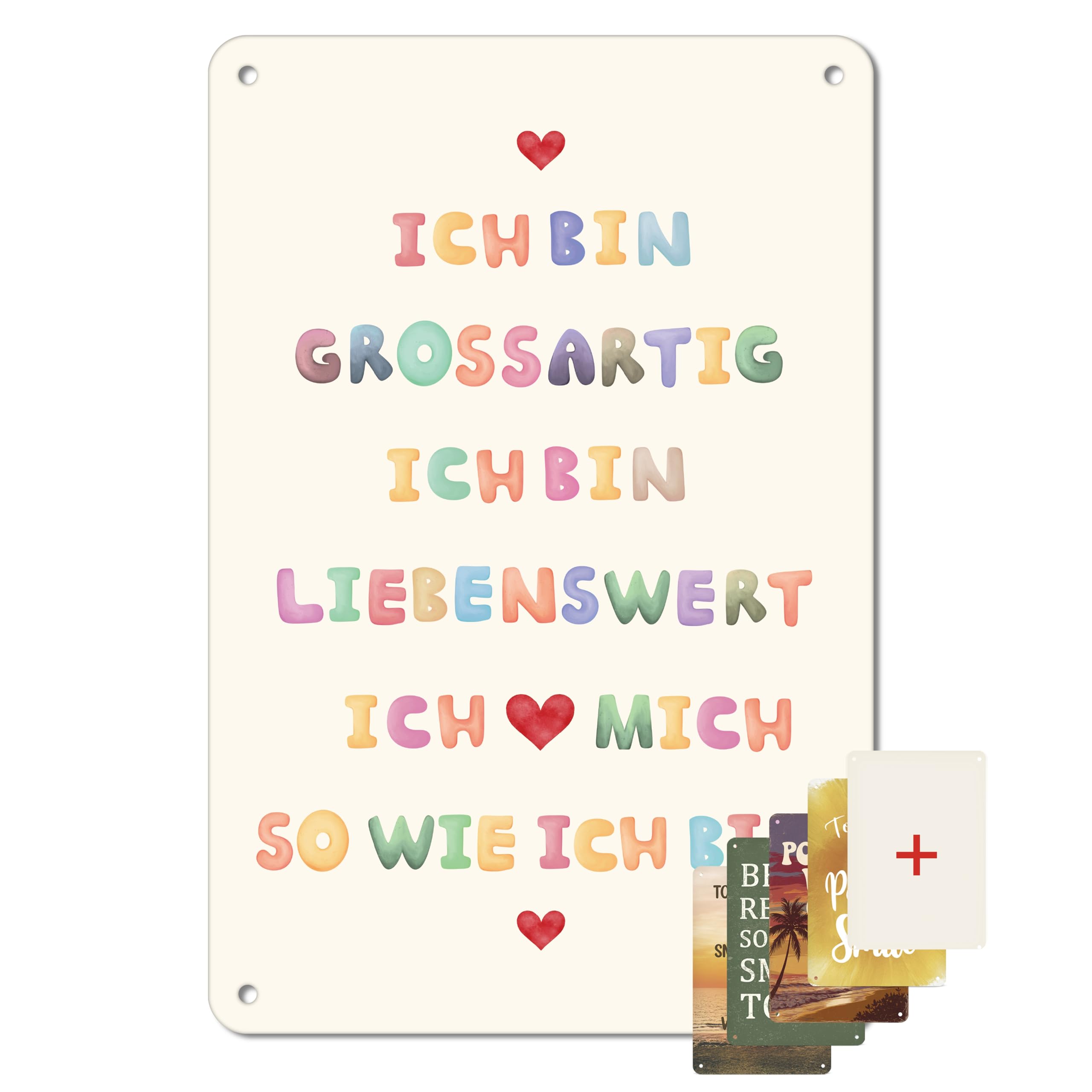 Metallschild mit Spruch 30x20 cm – Vintage Blechschild mit p