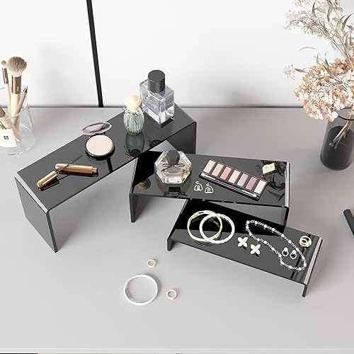 Miniatura 8 de Elevadores de exhibición de acrílico negro, 6 piezas de elevadores de acrílico o exhibición para pasteles de postres de alimentos, joyas,