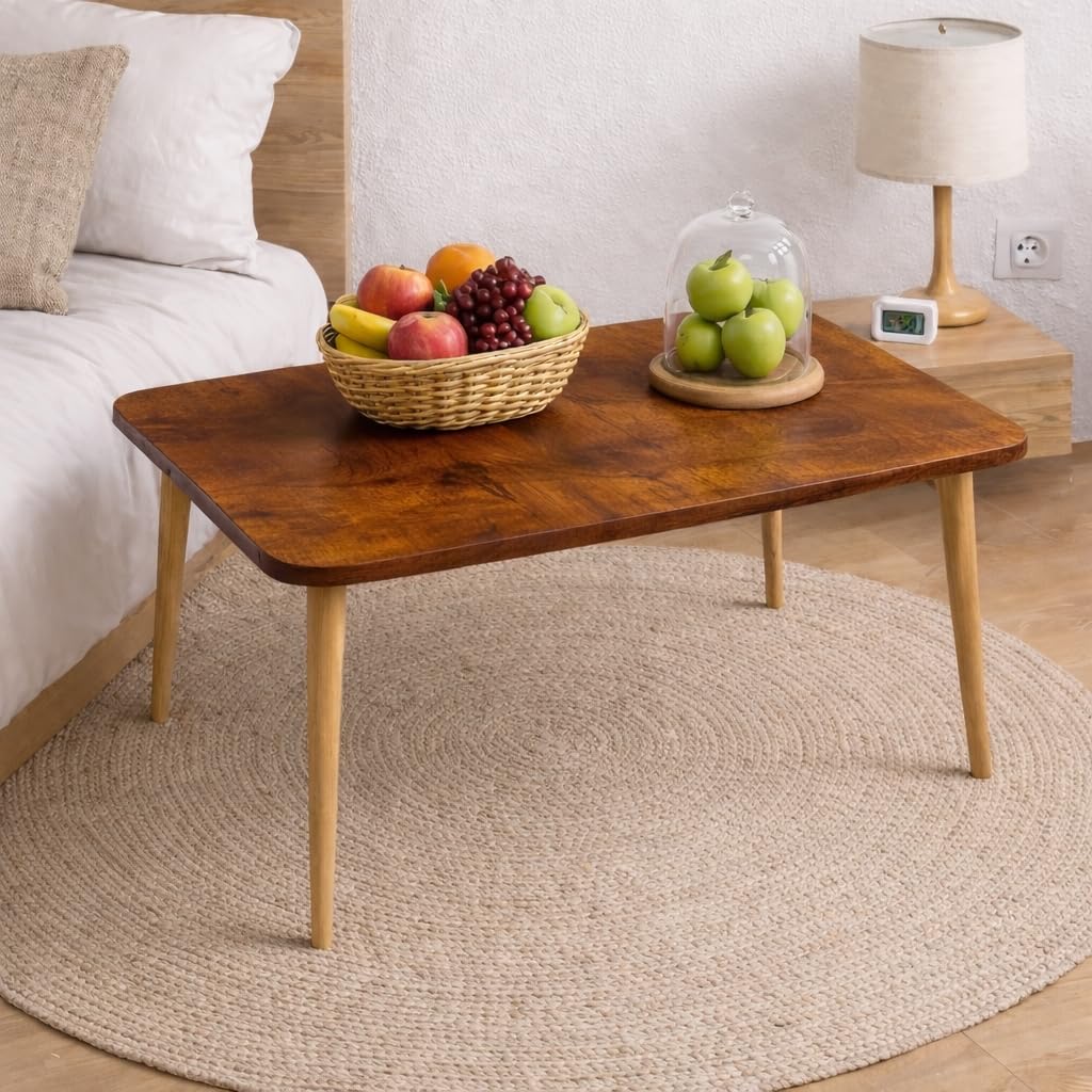 DDS Dream Decor Shopee Wooden Coffee Tables Rectangular Modern Coffee Table Modern Nesting Tables Nightstand and Accent Tables Stacking Side Tables for Living Room (Brown)-image-4