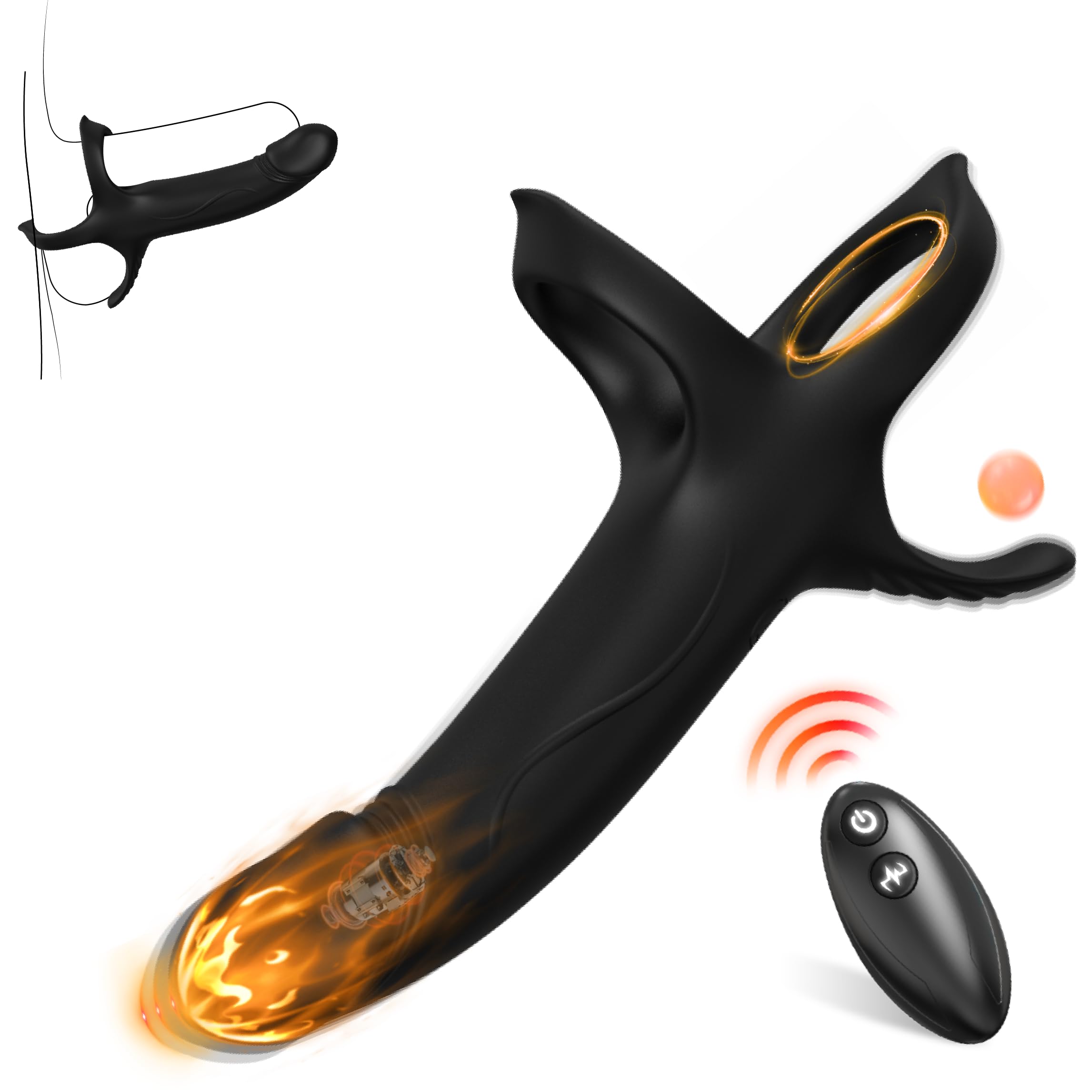 Anal Sex Toys Prostate Massager for Men Couple G Spot Vibrators with Vibrating 10 Modes Cock Penis Ring