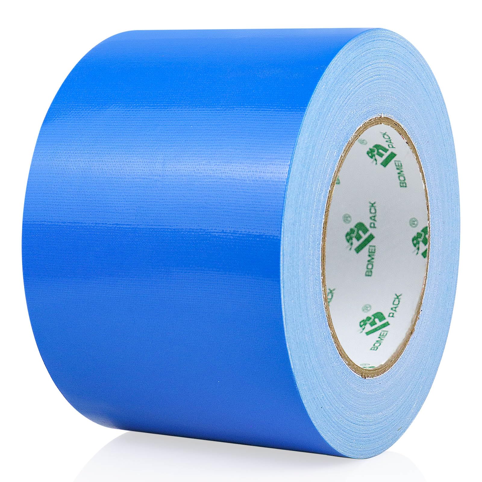 BOMEI PACK 1 Roll Blue Duct Tape 100mm x 50m Reinforced Sticky Heavy Duty Grey Cloth Gaffer Tape 4 inch Wide for Ducts Fixing Repairing,craft DIY Labeling