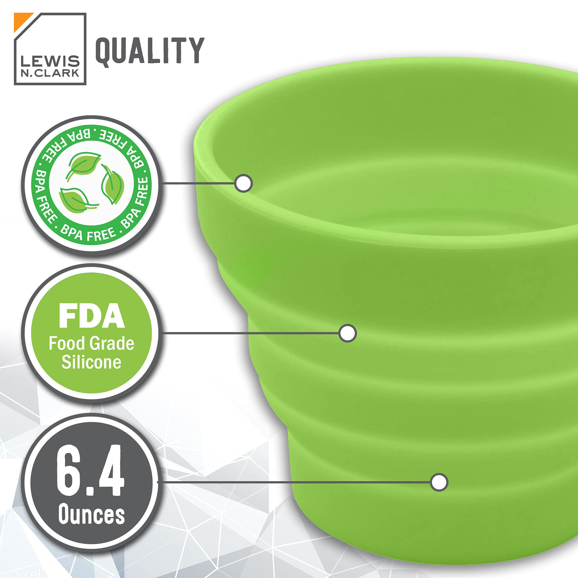 Lewis N. Clark Luggage Silicone Travel Cup, Green, One Size