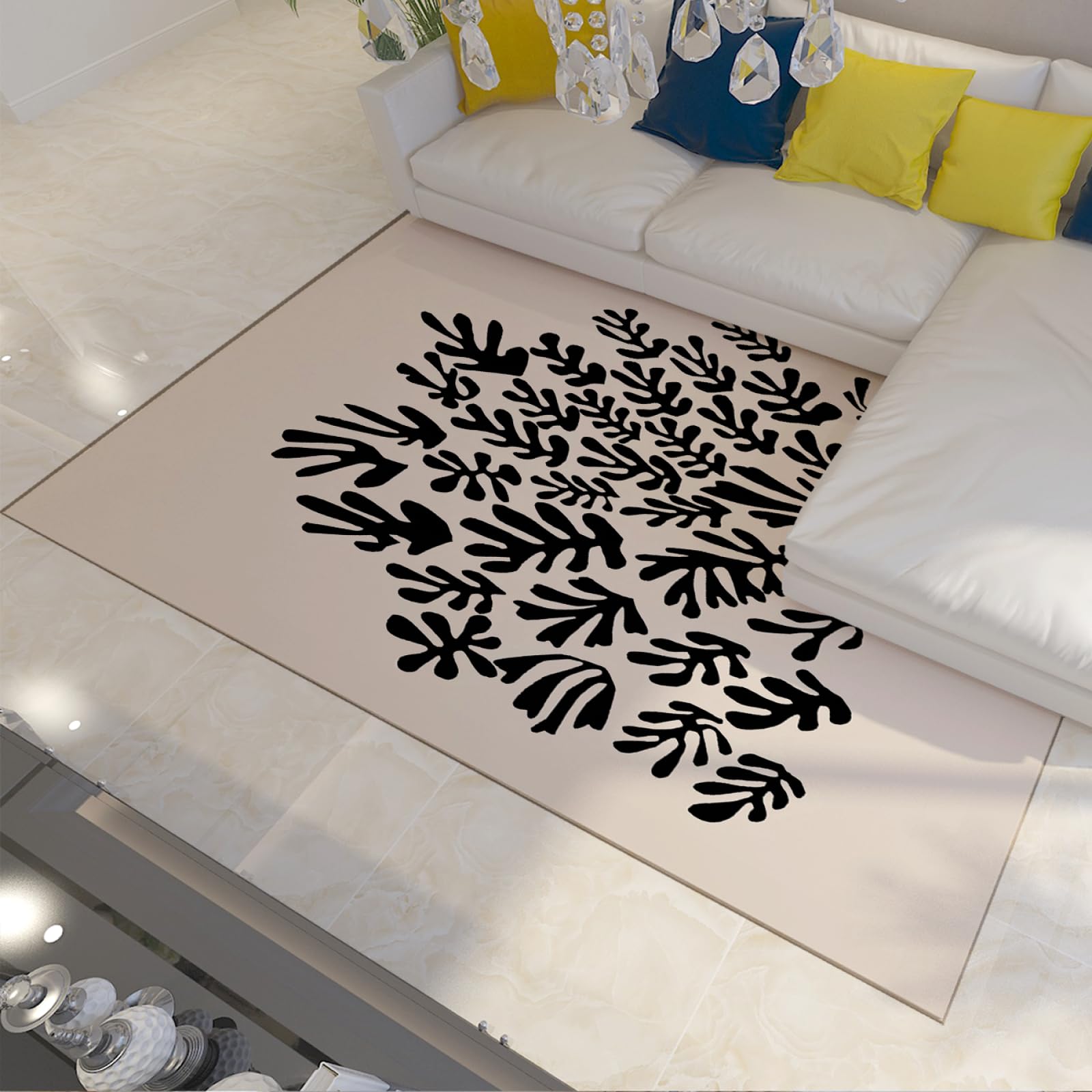 Tapis antidérapant Matisse algues noires pour chemin de lit sécurisé