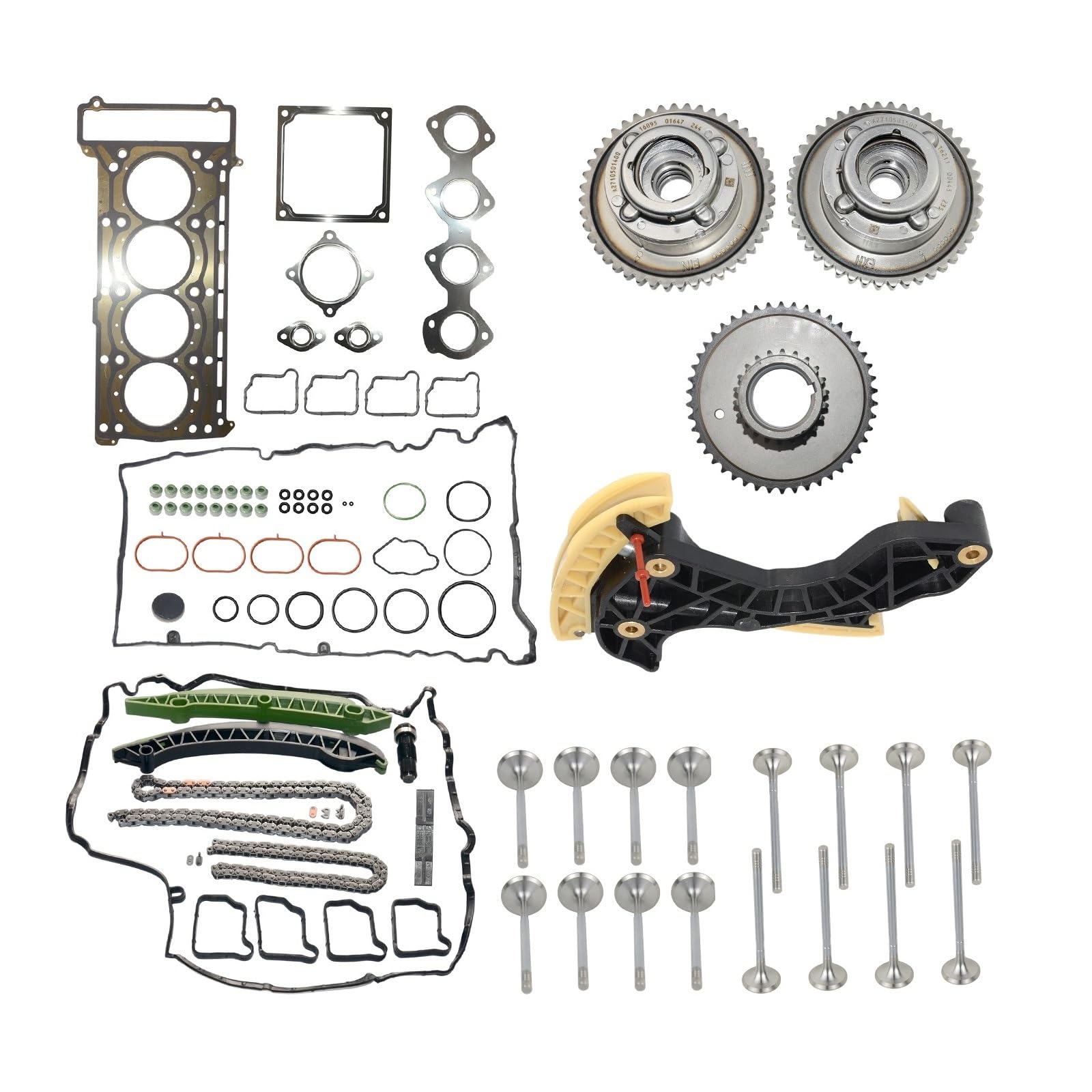 Kits de distribution pour auto Kit de chaîne distribution, jeu joints culasse et vannes Convient pour Mercedes W204 M271 W212 S212 E200 E250 CGI C200 C250 C180