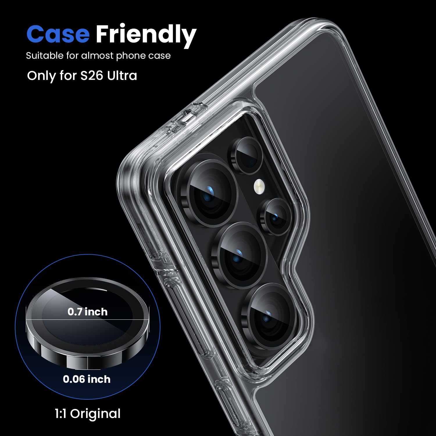 WSKEN Ochrona aparatu Samsung Galaxy S26 Ultra – twardość 9H, odporna na zarysowania, bez pęcherzyków powietrza, szkło hartowane HD, szkło ochronne, folia ochronna na wyświetlacz, folia 5G, akcesoria