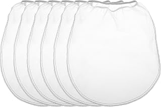 Paint Strainer Bags 1 Gallon White Fine Mesh Paint Filter Bag with Elastic Drawstring Top Opening Disposable Bucket Strainer Bags for Hydroponics, Paints, Gardening, 6 Pack
