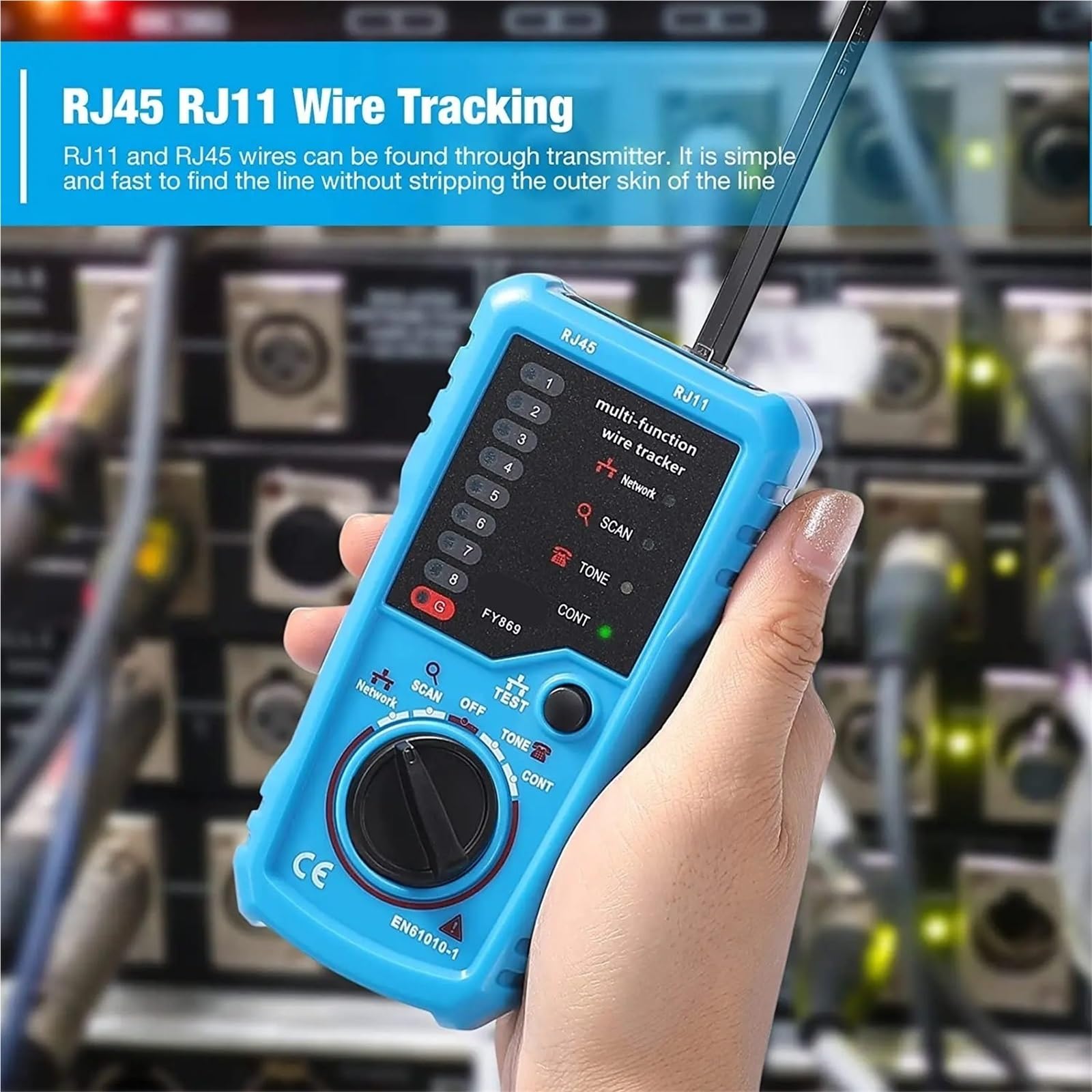 Lokalizator linii Tester lokalizacji kabli do wykrywania kabli sieciowych, telefonicznych, RJ11, RJ45, Cat5, Cat6, Ethernet LAN