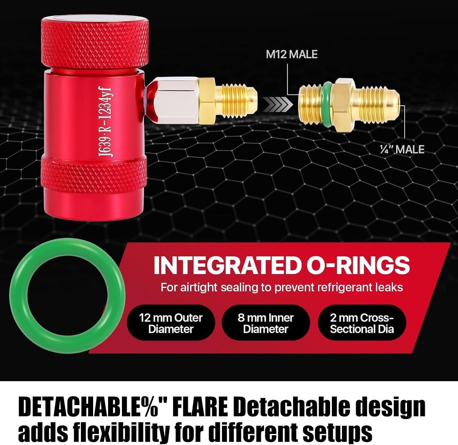 R1234yf Air Conditioning Service Coupling Tool Fast Connecting Disconnect for Automotive and Residential Cooling Systems Conditioning Coolant Charging Set