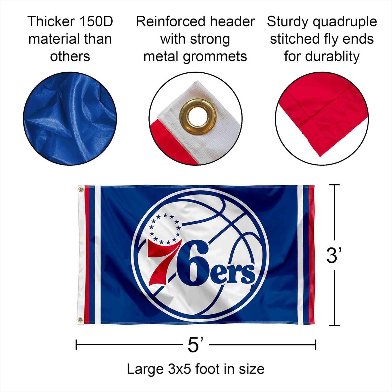 Philadelphia 76ers Banner and Tapestry Wall Tack Pads - Image 3