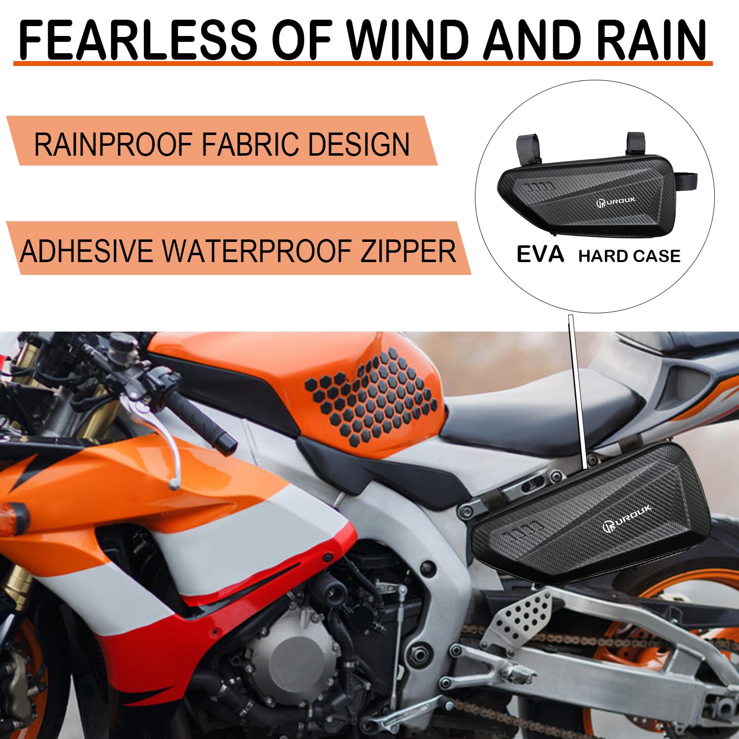 Borse da Sella per Moto 1.5L Universale Borsa Porta Attrezzi per Moto EVA Borsa a Guscio Duro Borsa Impermeabile (Borsa-sinistra)