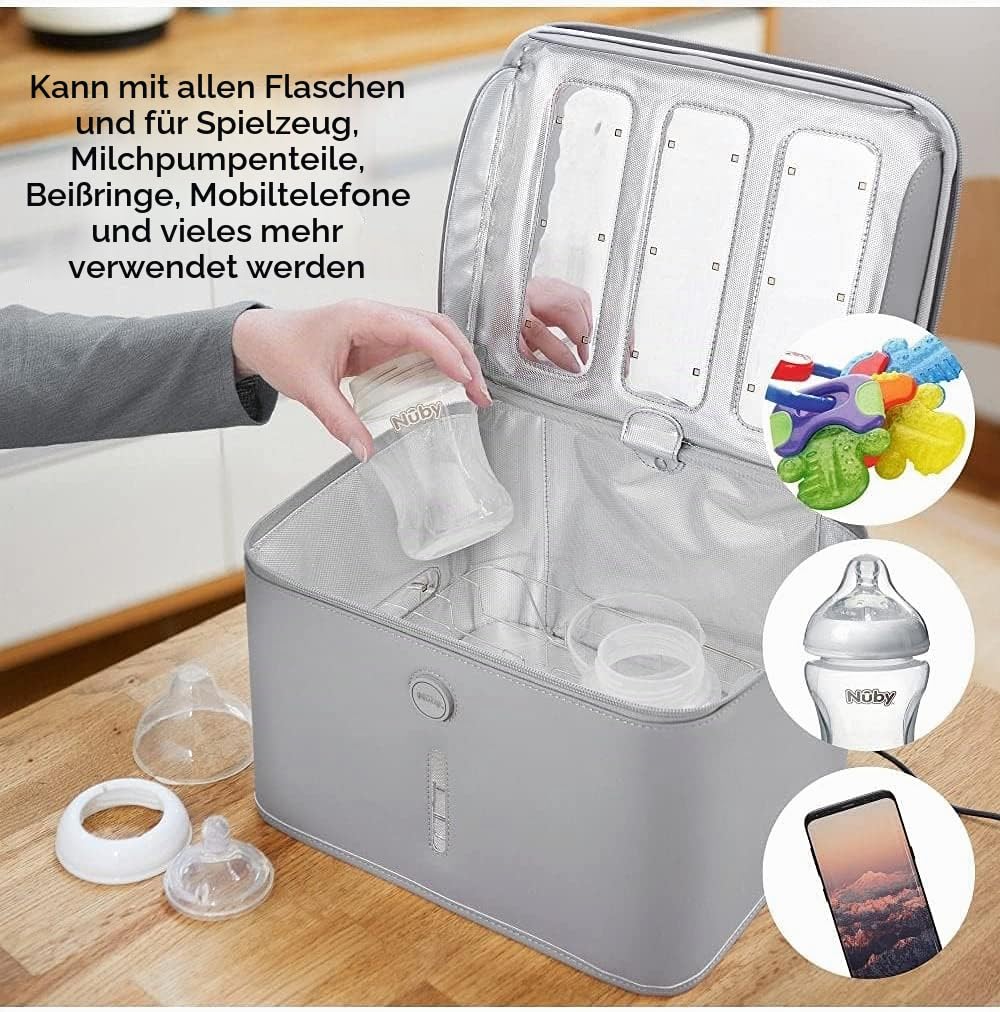 Dr. Talbot's Nuby - UV Sterilisator Box für Schnuller, Flaschen, Spielzeuge, Smartphones - Mit Raster