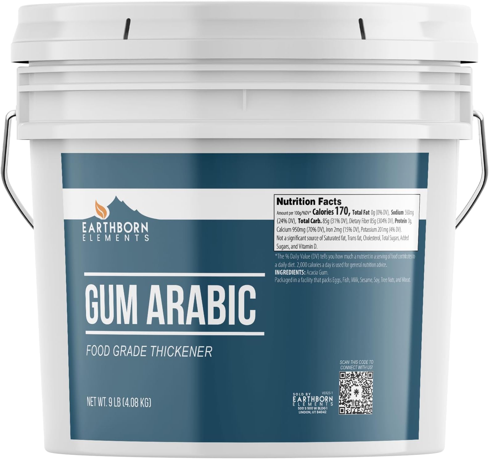 Gum Arabic 2 Gallon Bucket, Acacia, Multitude of Uses, Resealable Bucket (9 Pound)