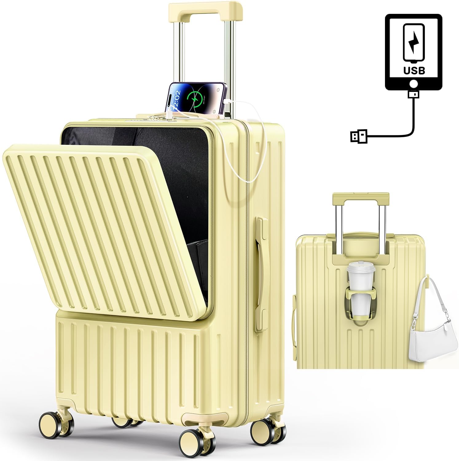 スーツケースを持つ女性