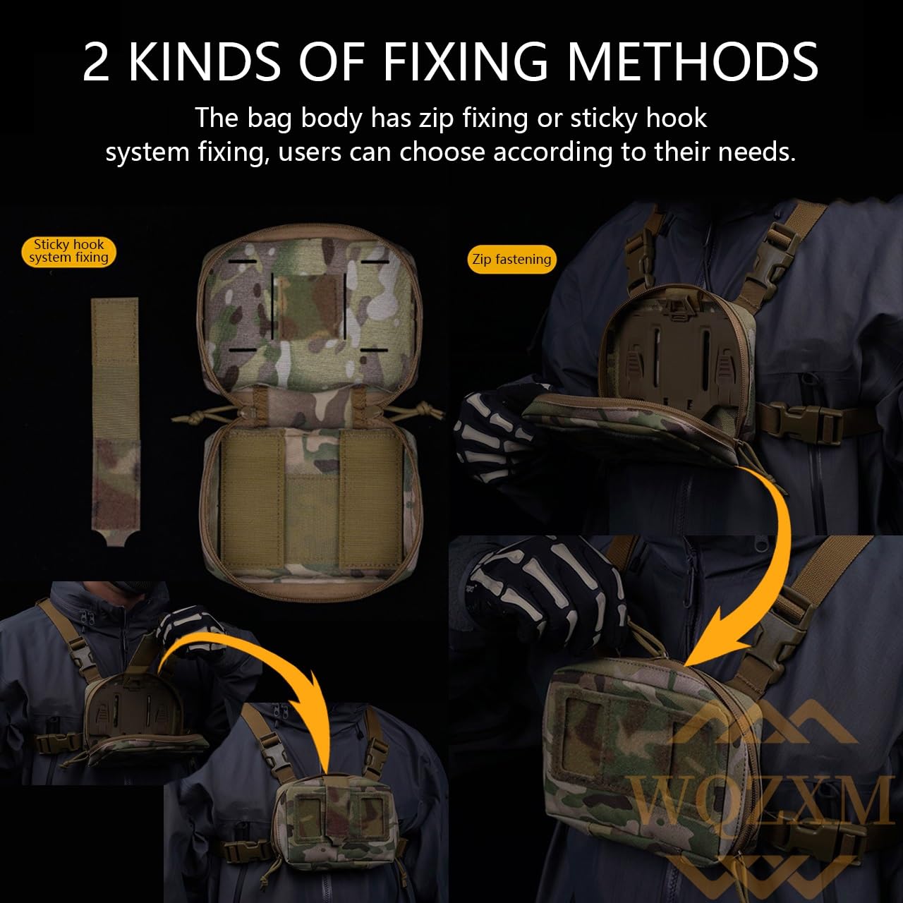 Outdoorowa Kamizelka Taktyczna Noszenia Telefonu, Outdoorowy Taktyczny Uchwyt Telefon Komórkowy Taktyczna Torba Klatkę Piersiową Etui Mapę Panel Administracyjny Airsoft Gear Carrier(TAN)