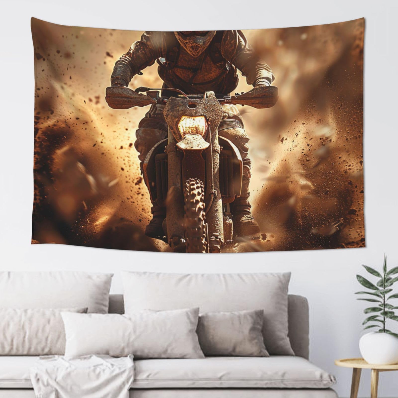 MXZERFKGLA Tapestry Wide Wall Hanging Tapestries Lightweight Art Wall Blanket Motocross Tapestry Vintage Mural Home Decor Aesthetic Tapestries for Bedroom Dorm Living Room 60x40 Inch