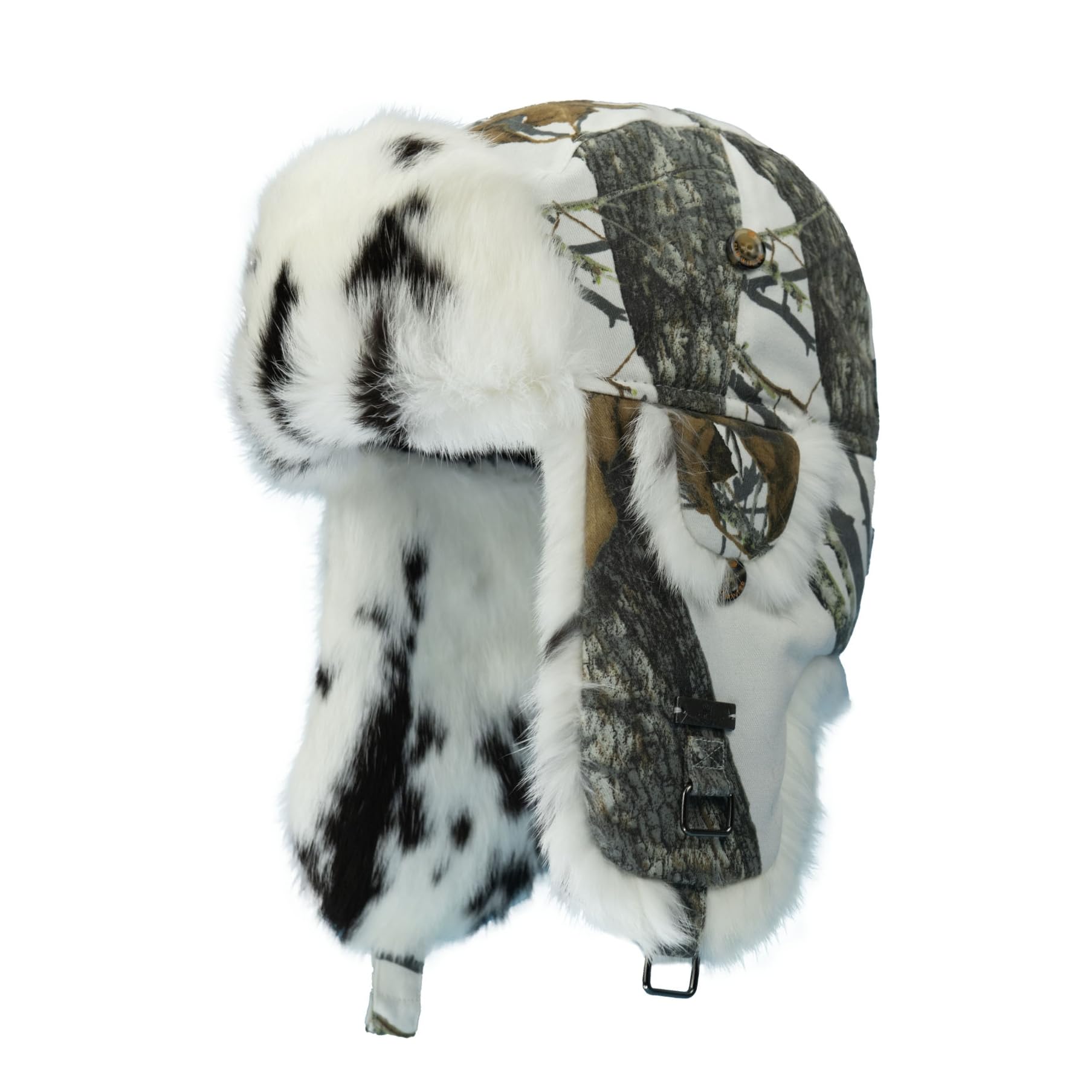 Fur Winter Trapper Hat,100% Rabbit Fur Aviator Ski Trapper Trooper Pilot Hat,Snow Eskimo Hat