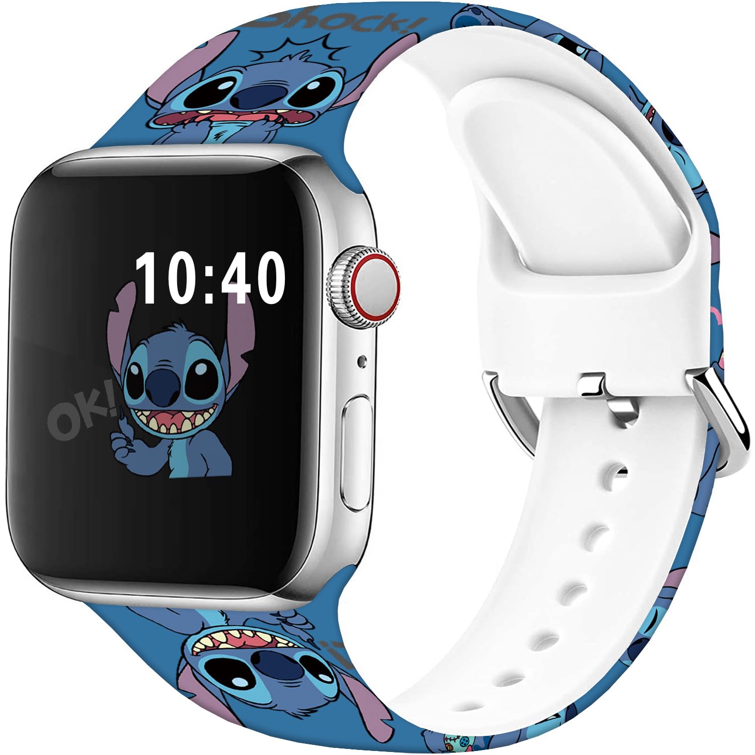 Hepsun Compatible with Apple Watch Band Stitch Art 38mm 40mm 41mm,Soft Silicone Magic Fancy Strap Compatible with iWatch Series SE 9 8 7 6 5 4 3 2 1 Kids Men Women