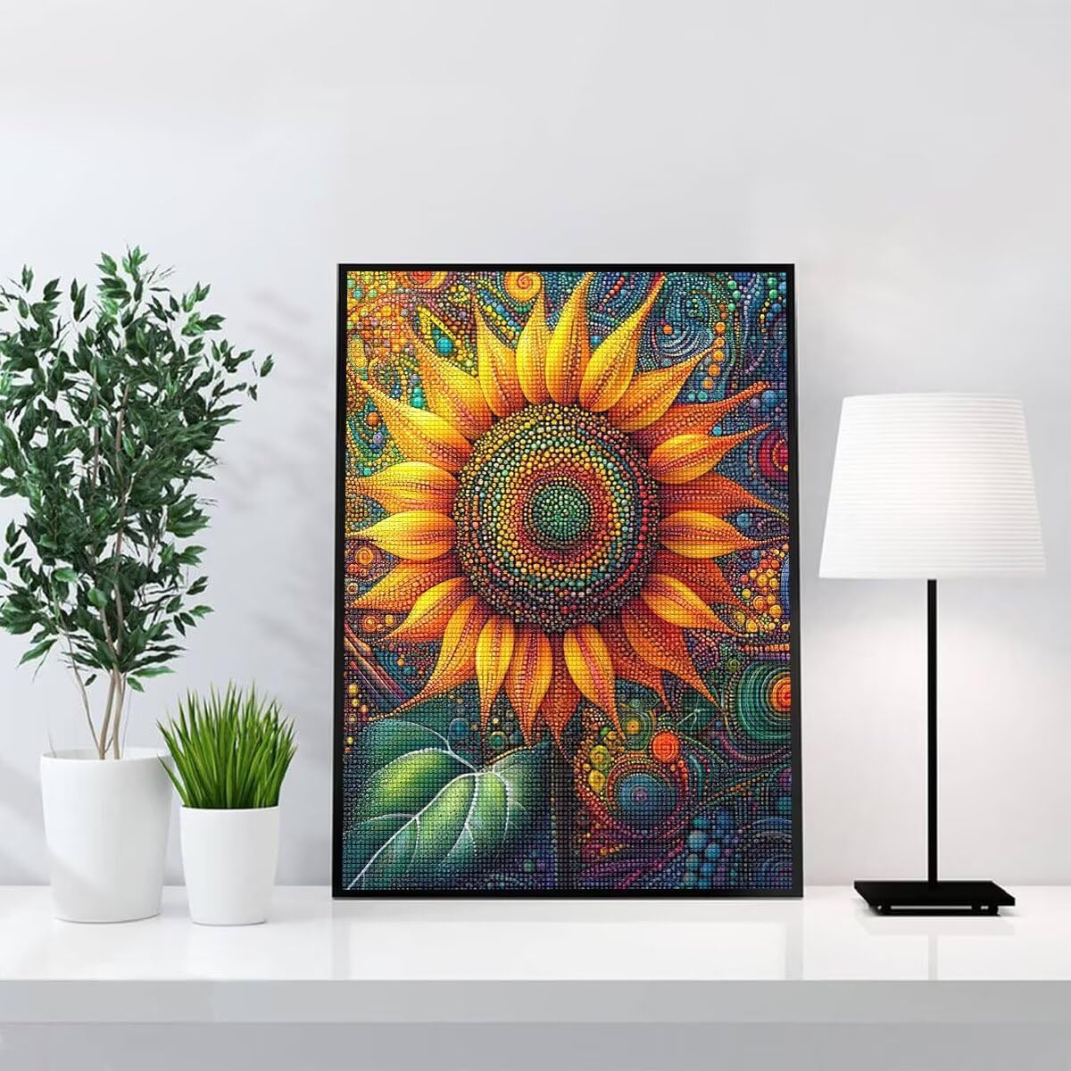 Diamond Painting Kit Completo, Diamond Painting Girasole, 5D Quadrato Pittura Diamante Kit Manualidades Adultos DIY Diamantini Crystal Art Disegni Ricamo Punto Croce Artigianale, 60x90cm Fiori j0-639