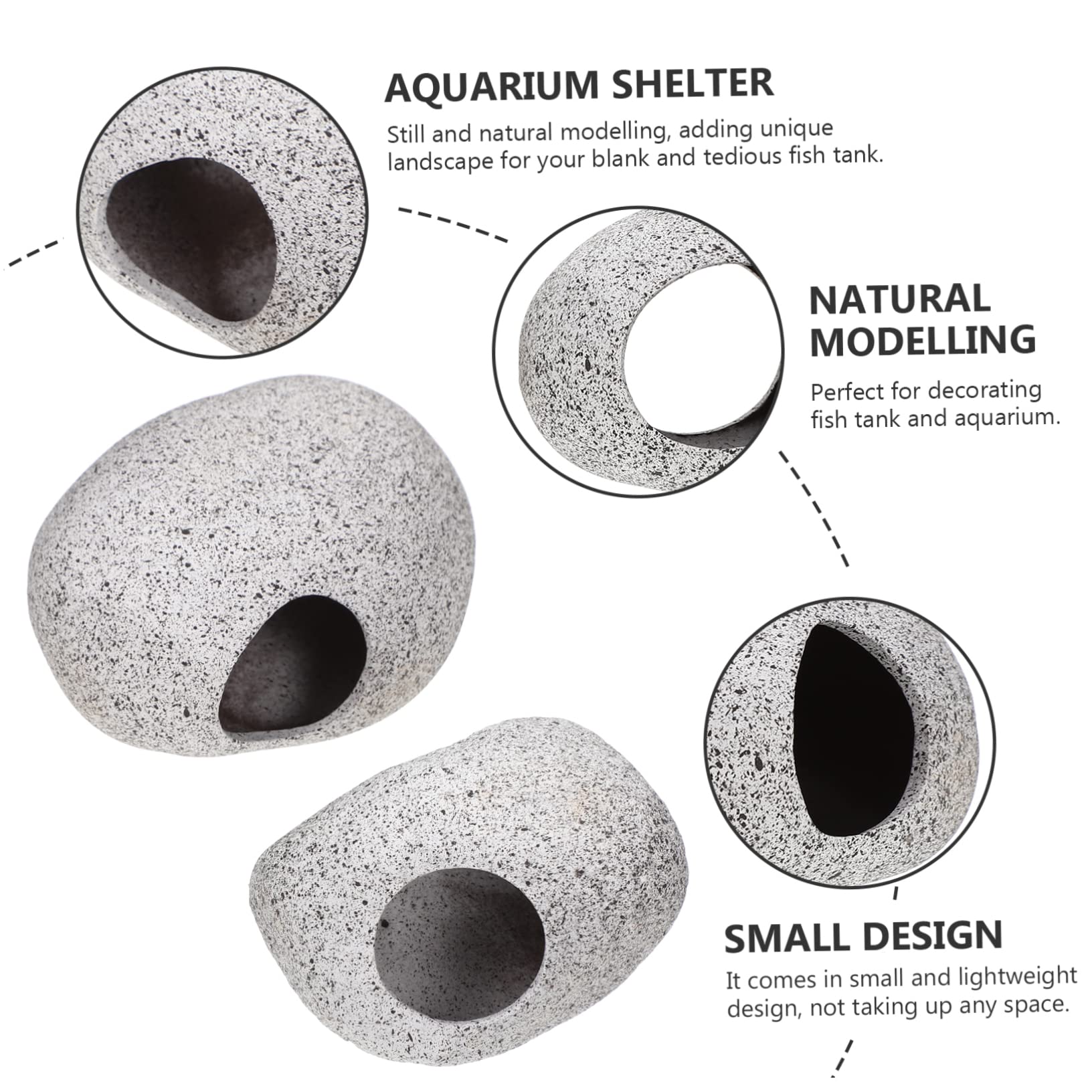 BESPORTBLE 3 Juegos Olla De Barro del Tanque De Peces Escondites De Cuevas De Peceras Coral Decoraciones De Peceras Roca del Acuario Escondites De Peceras Arcilla Morada 2 Piezas * 3