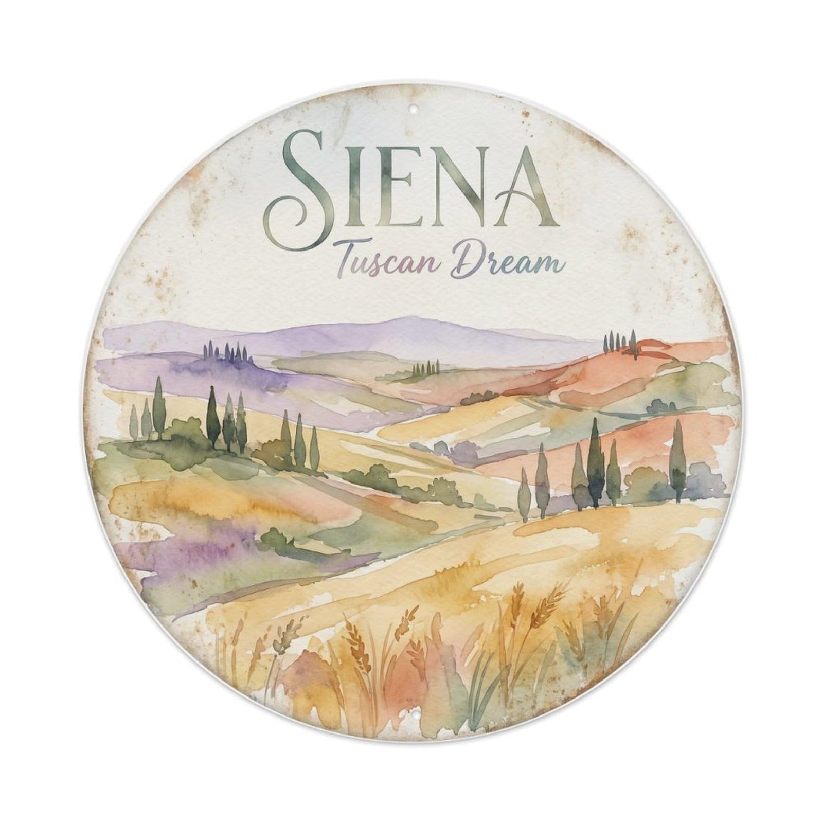 Fqnyr Style Vintage Travel Siena Hills Italy Metal Tin Sign