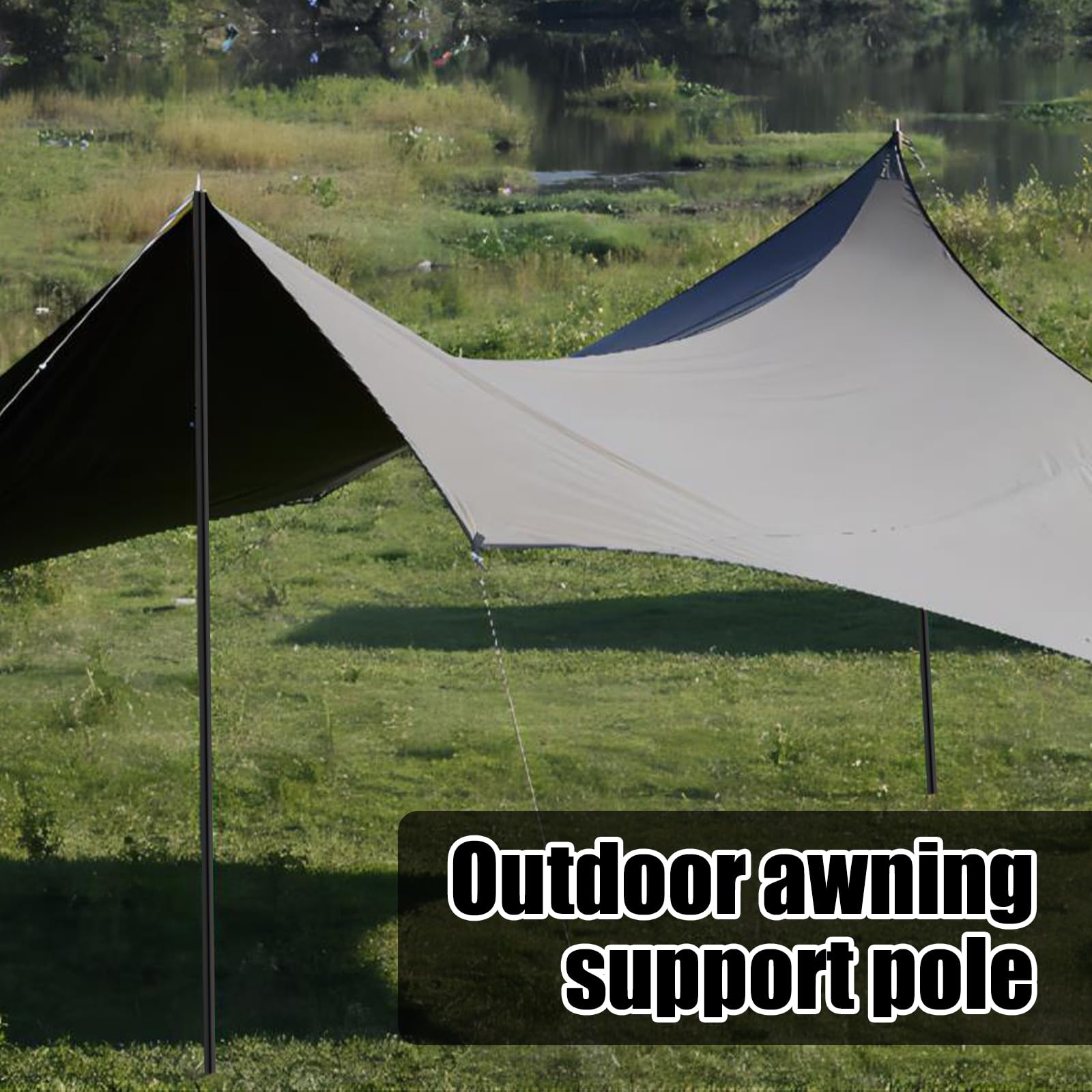 Zeltstange 2er Set, Zeltstange Teleskopstange, 2m Verstellbare Zeltstangen, 19mm Zeltstangen Tarpstangen Teleskop Zeltstanges, Schwarz Für Zelt Tarp Markise Sonnensegel (43-200 Cm) Sports & Outdoors