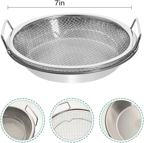 Miniatura 2 de Bandeja de filtro de aceite de acero inoxidable con cesta de malla y colador para cocinar, accesorios para freidora de aire para escurrir alimentos