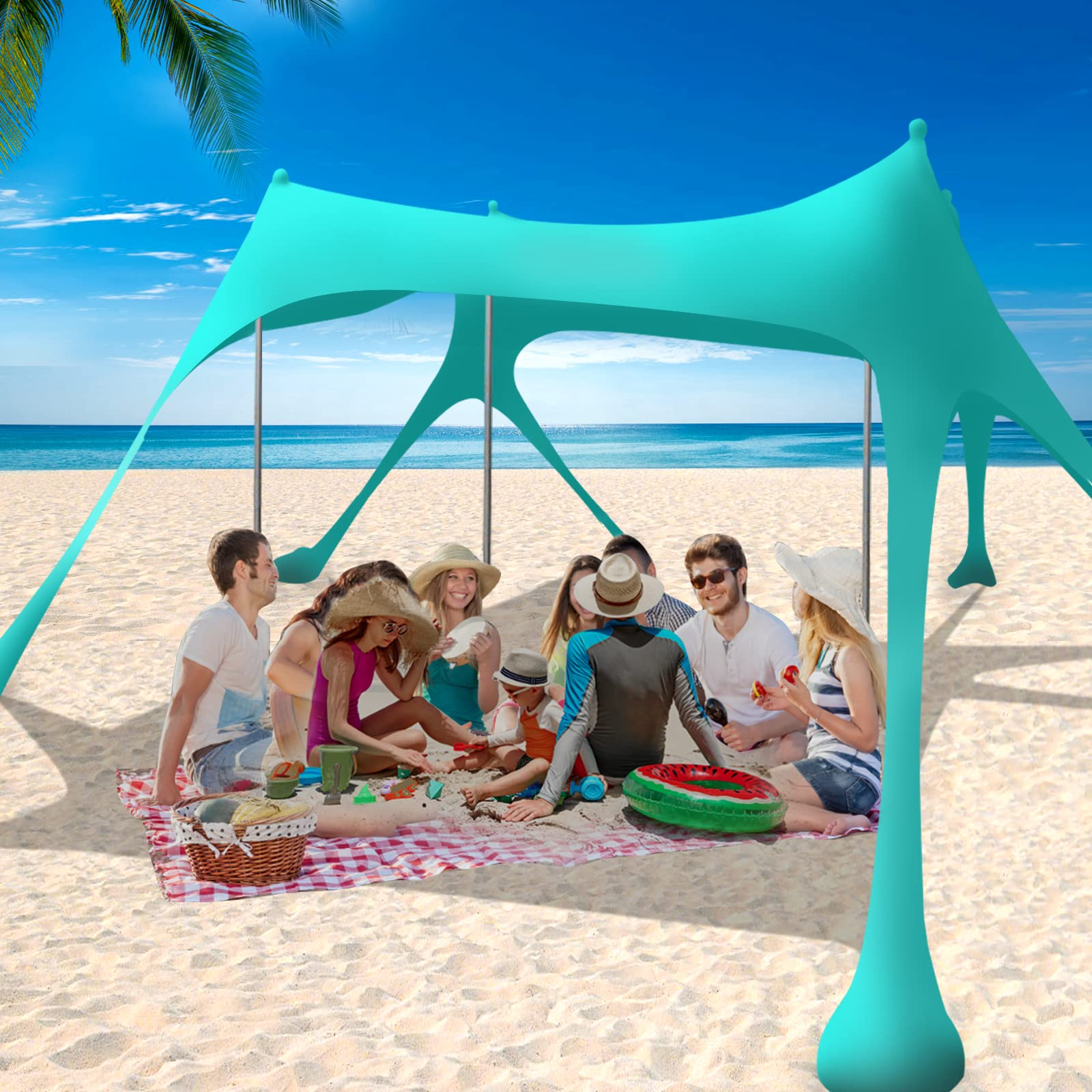 Buy GERSIK Family Beach Tent, Reinforced Beach Canopy, UPF50 Sun Beach