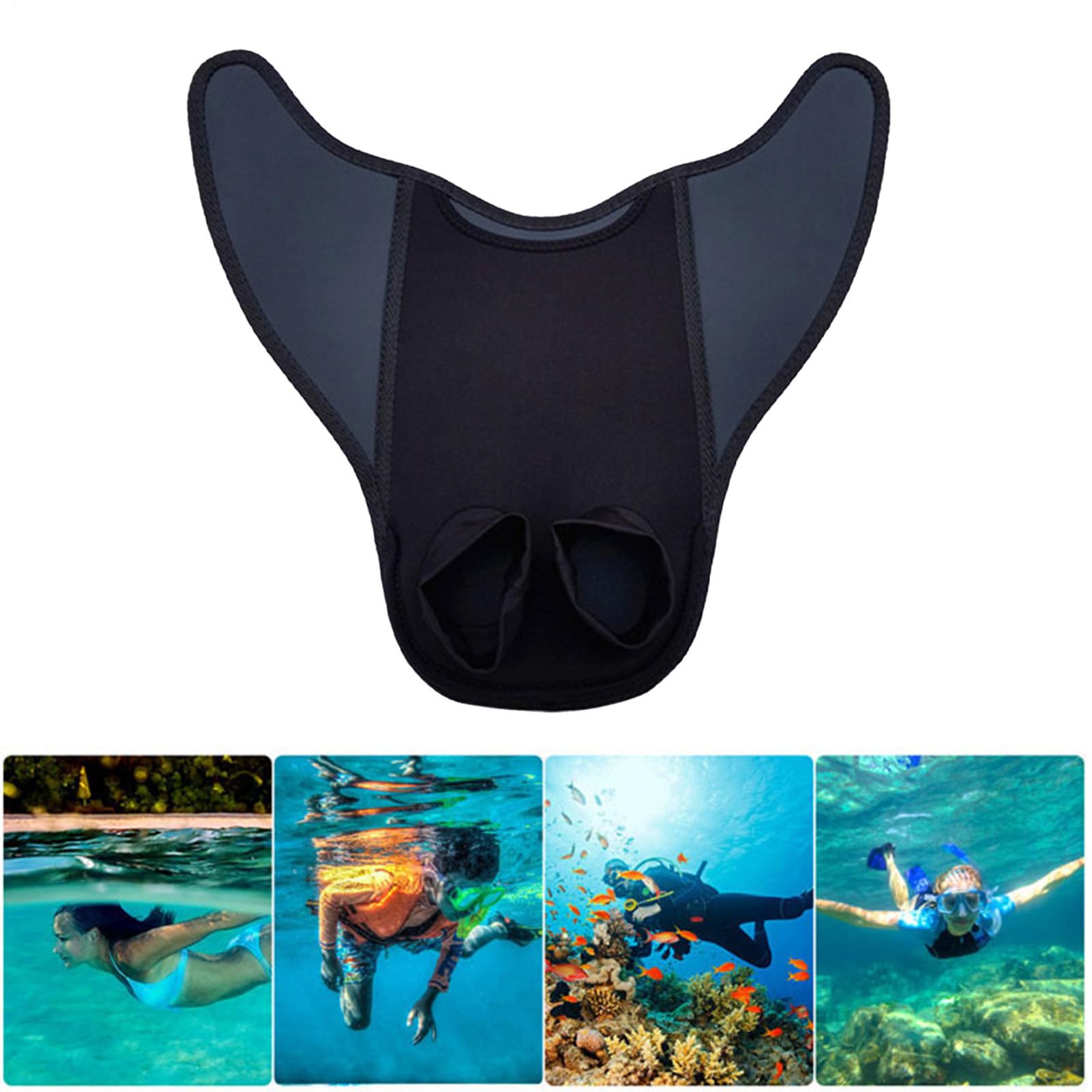 Aletas De Natación Piscina, 48x44cm Aletas De Natación Sirena Para Adultos, Diseño De Sirena Ajustable, Monoalina De Entrenamiento Para Adultos, Equipo De Buceo Profesional Con Snorkel