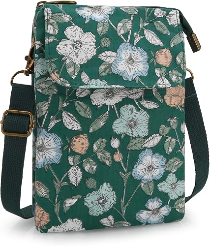 Small Floral Crossbody Bags for Women, Cute Vintage Cell Phone Bag, Portable Purse Handbags Wallet with Strap