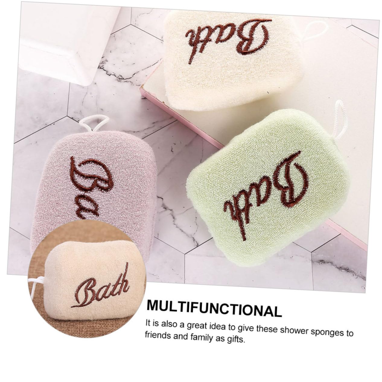 FRCOLOR 15 Stk besticktes Badetuch körperwäsche natürlich kleinkind puffs kopfhautwäscher badehandtuch kinder badehandtücher kinder praktischer Duschschwamm einfacher Badeschwamm