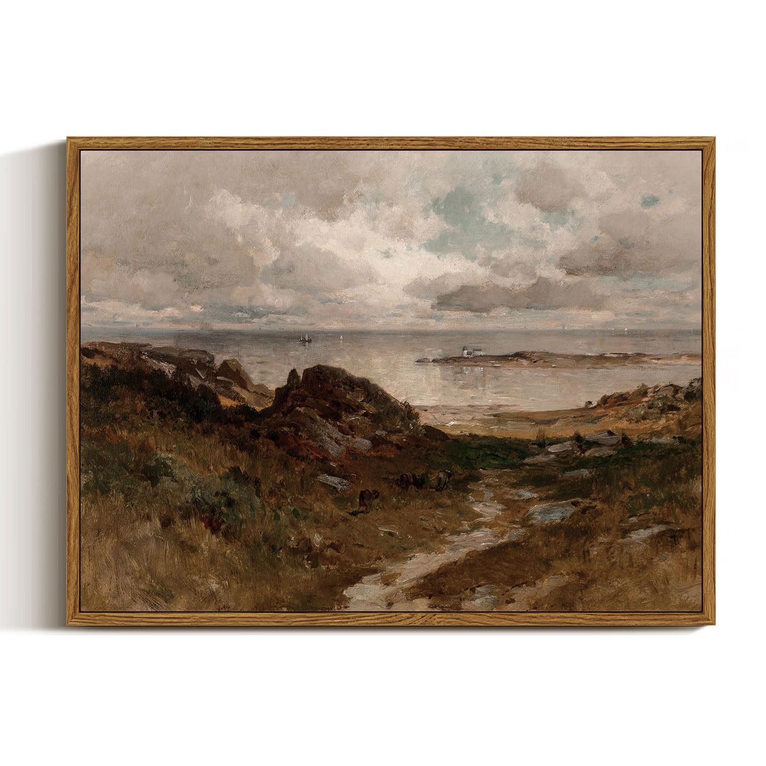 InSimSea Framed Canvas Wall Art, Meadow with Flowers Painting, Landscape for Living Room, Bedroom, Home, Bathroom Decor, 8x10 — view 108