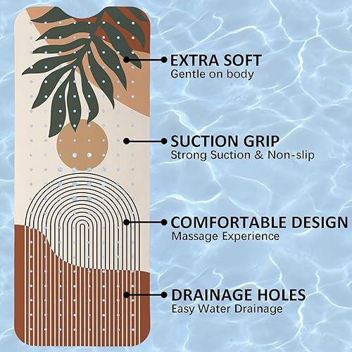 Miniatura 7 de Alfombra de baño antideslizante con diseño de arco iris, alfombra de baño de goma para bañera, tapete de baño para niños para baño, tapete de ducha