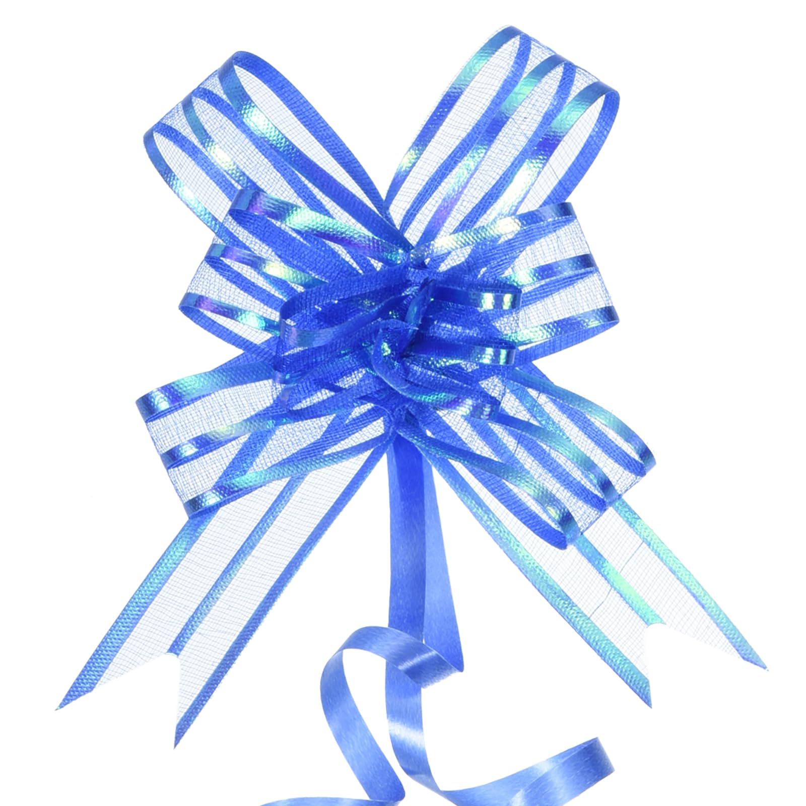 M METERXITY 40 Pack Chiffon Pull Bows - Presents Wrap String Bow, (2.4" Dark Blue) - Image 4