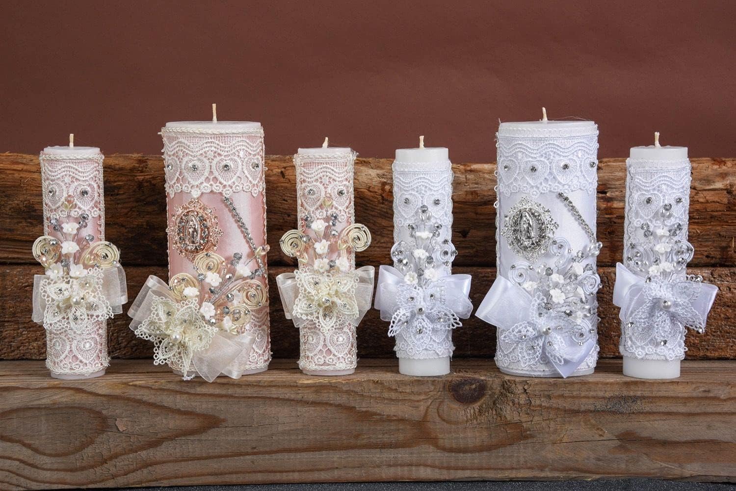 A&C Quinceañeras and More Wedding Unity Candles Accessories for Wedding (Ivory Silver)