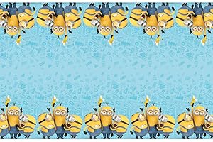 Unique Vibrant Minions 2 Table Cover for Kids' Party Decoration