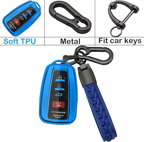 Miniatura 6 de Funda compatible con llavero Toyota, funda con llavero, TPU suave de protección de 360 grados para llave inteligente Camry RAV4 Highlander Avalon