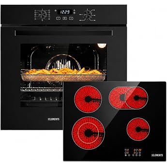 Self-sufficient stove set 60 cm built-in oven 59 cm hob hob with flex zone timer child lock grill hot air aqua clean [Energy Class A]