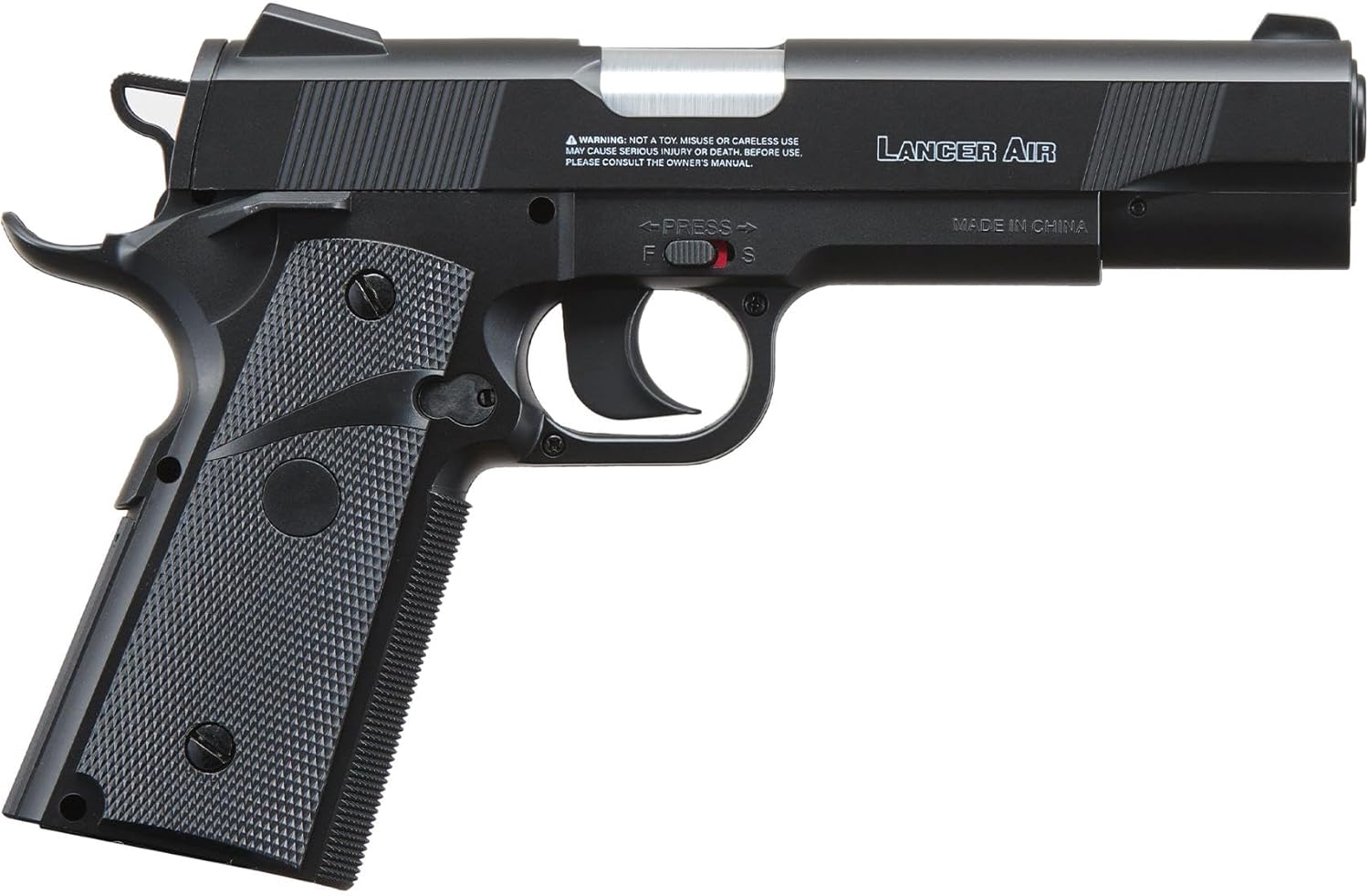 Lancer Tactical Air Pistol Saber X1911 CO2 Airgun Pistol-480 FPS w/High Pressure 12 Gram & Bag of Metal BBS