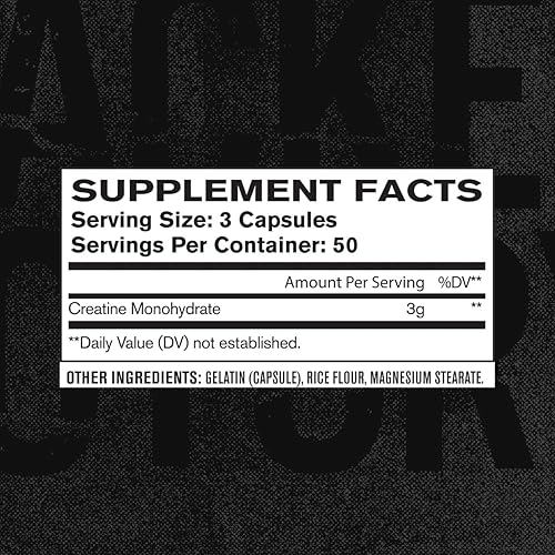 Miniatura 5 de Jacked Factory Cápsulas de monohidrato de creatina, píldoras de creatina para el crecimiento muscular, mayor fuerza, mayor producción de energía y