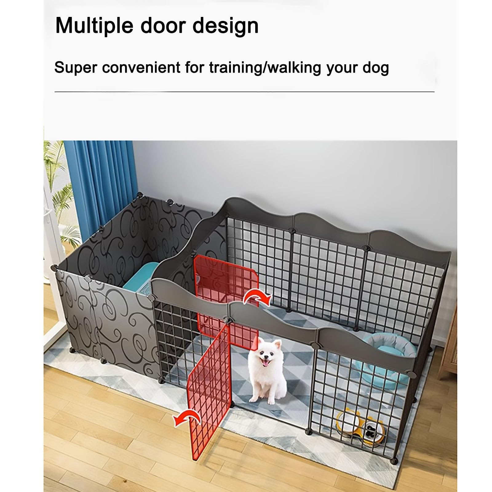 Hondenhek, kleine hondenkooi for binnen, hek for één kamer