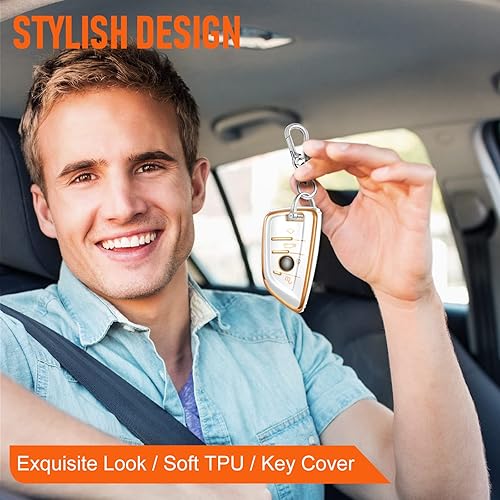 Miniatura 7 de Funda para llavero BMW, accesorios para BMW 1 2 3 4 5 6 7 Series X1 X2 X3 X4 X5 X6 M5 M6 GT3 GT5 4 botones, funda de TPU+anillo en D + gancho