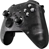 Vista 6 de eXtremeRate Cubierta frontal de repuesto negra transparente para Xbox One Elite Controller Series 2 (modelo 1797), carcasa frontal personalizada