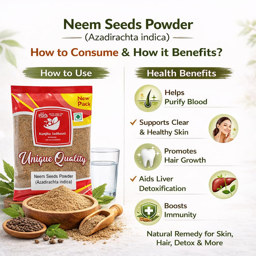 Neem Seeds Powder (Nimboli) | Azadirachta Indica | 100% Natural & Pure | Herbal care for Skin & Plant Care | No Additives -100 gm — Amazon image 2