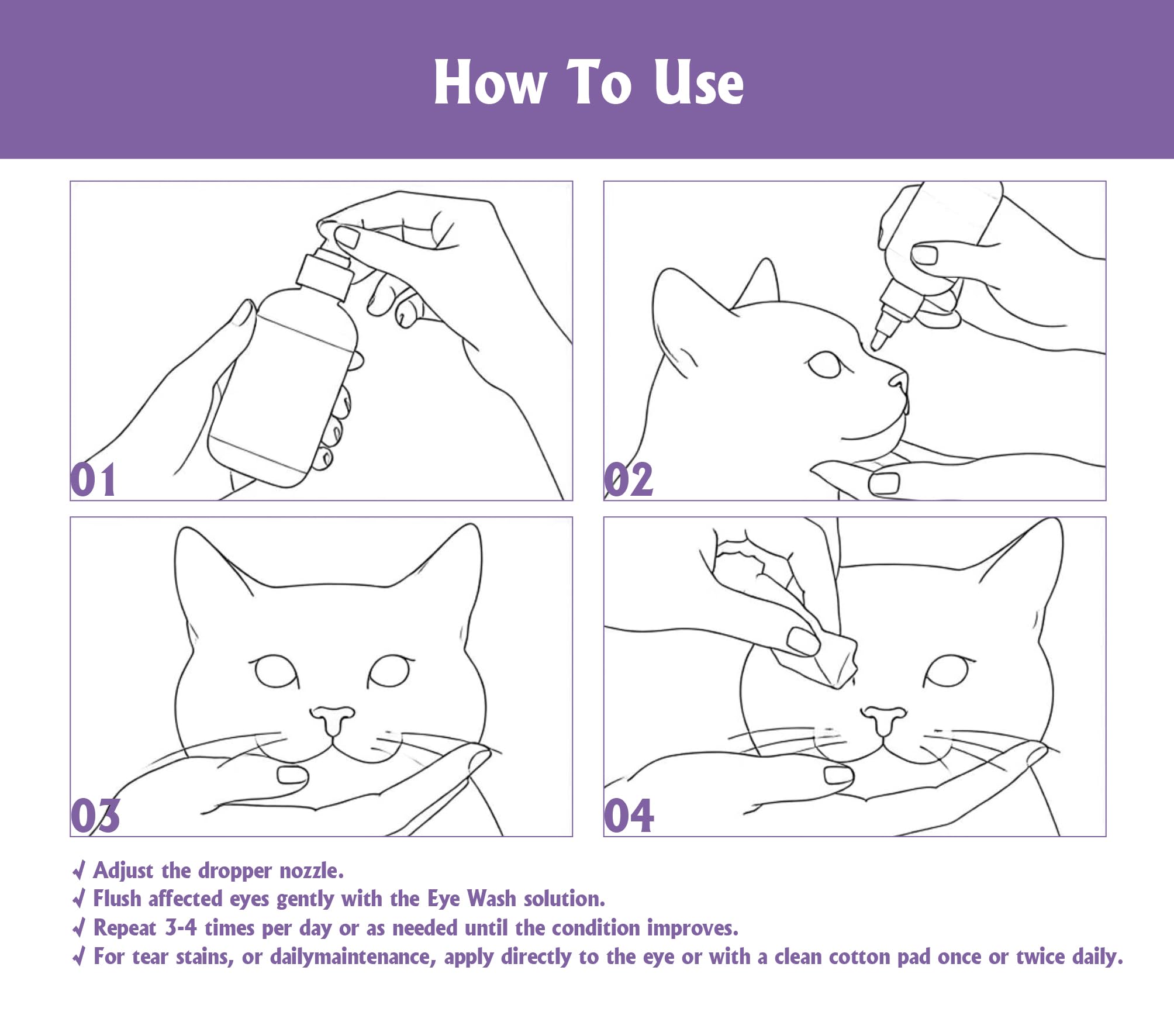 Dog and Cat Eye Wash | Tear Stain Remover Drops for Pets | Gentle Eye Cleaning Solution for Daily Grooming, 50ml — view 6