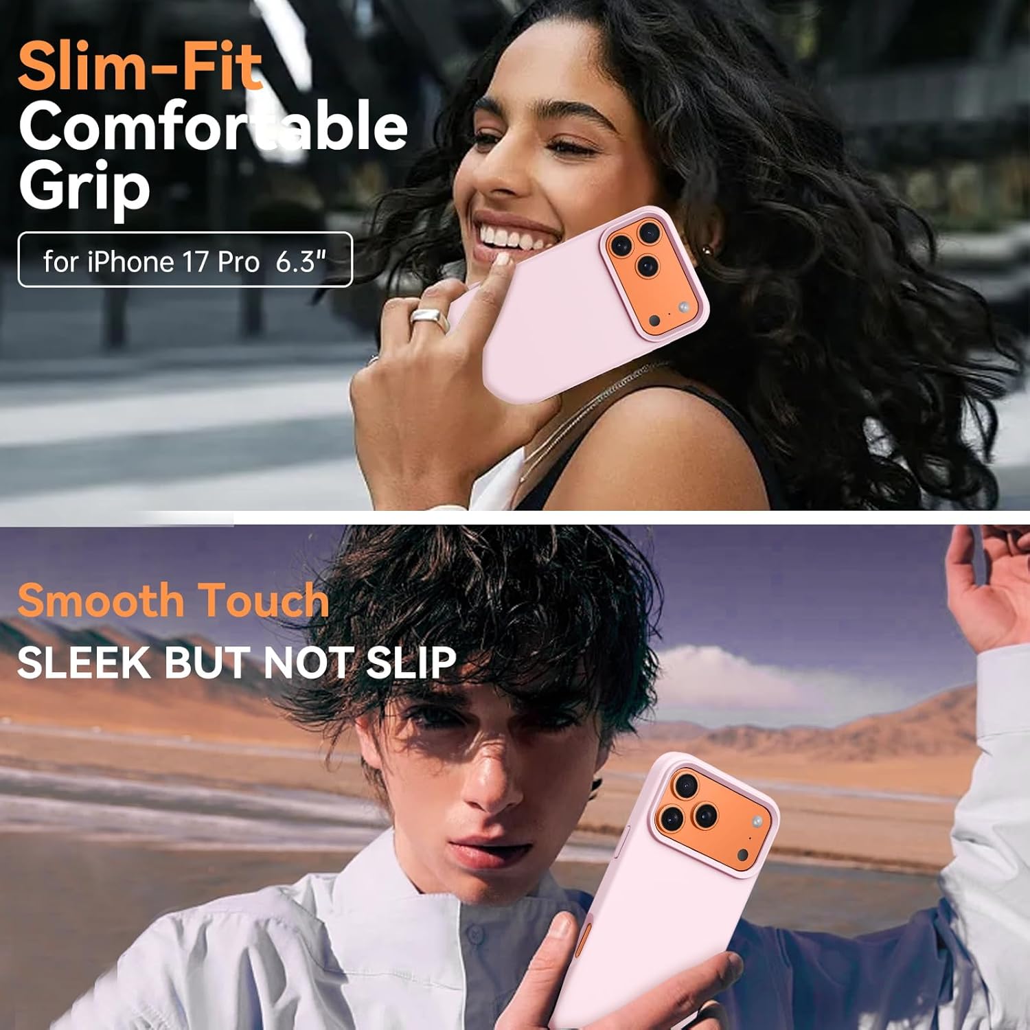 BENTOBEN Magnetic for iPhone 17 Pro Case 6.3", Compatible with Magsafe, Silky Liquid Silicone, Slim Soft Full-Body Shockproof Protective, Women Men Phone Cover for iPhone 17 Pro, Light Pink - Image 4