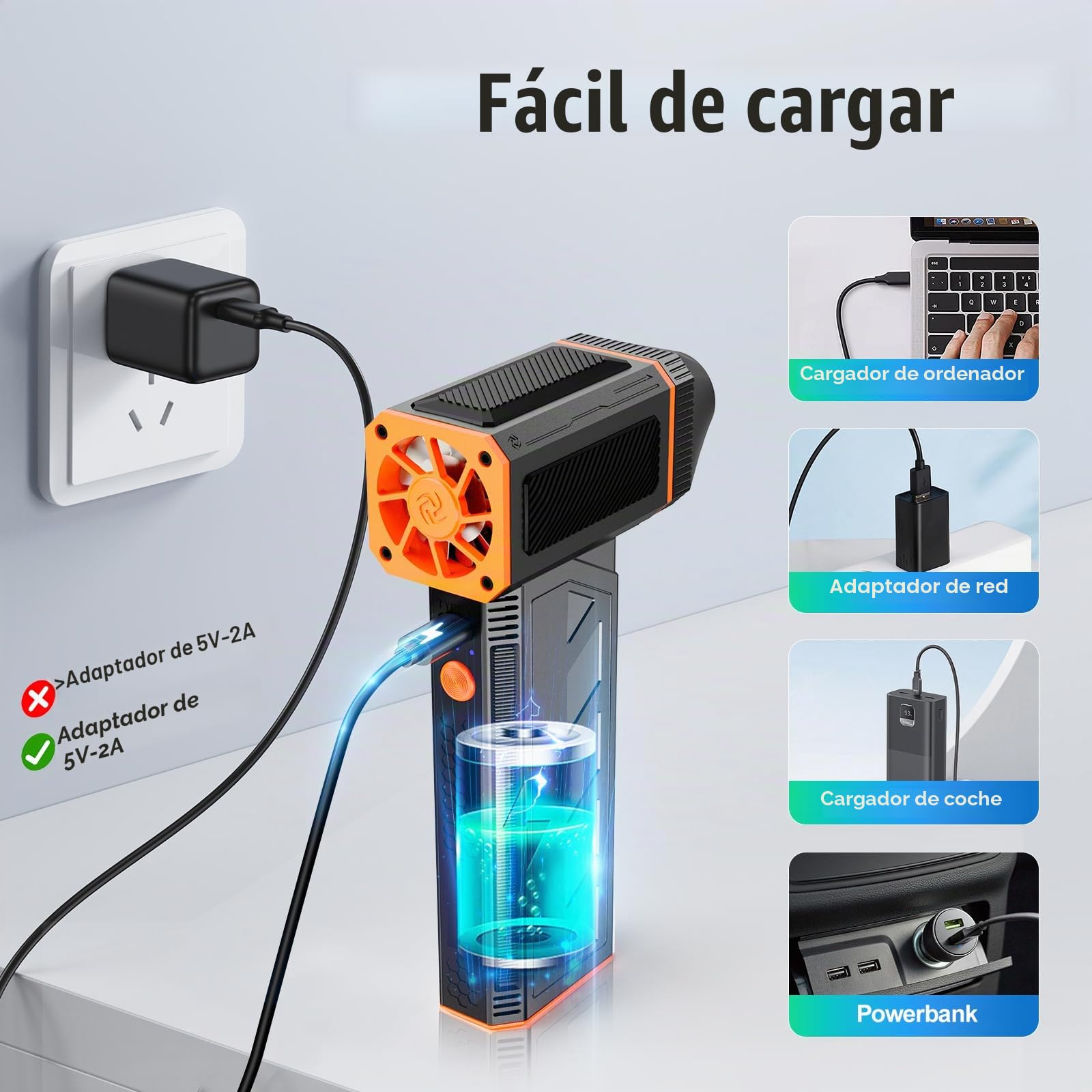 Soplador de Polvo Eléctrico 130000 RPM 3 Velocidades Recargable Aire Comprimido Limpieza PC Soplador Aire Comprimido para PC Laptop Teclado Coche Sofá Sustituye Al Spray de Aire Comprimido