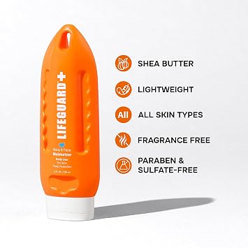 LIFEGUARD Daily Body & Face Moisturizer - Deep Hydrating and Moisturizing for Face and Body, Daily use, Suitable for All Skin Type, Sensitive Skin, Lightweight - 8 fl. oz.