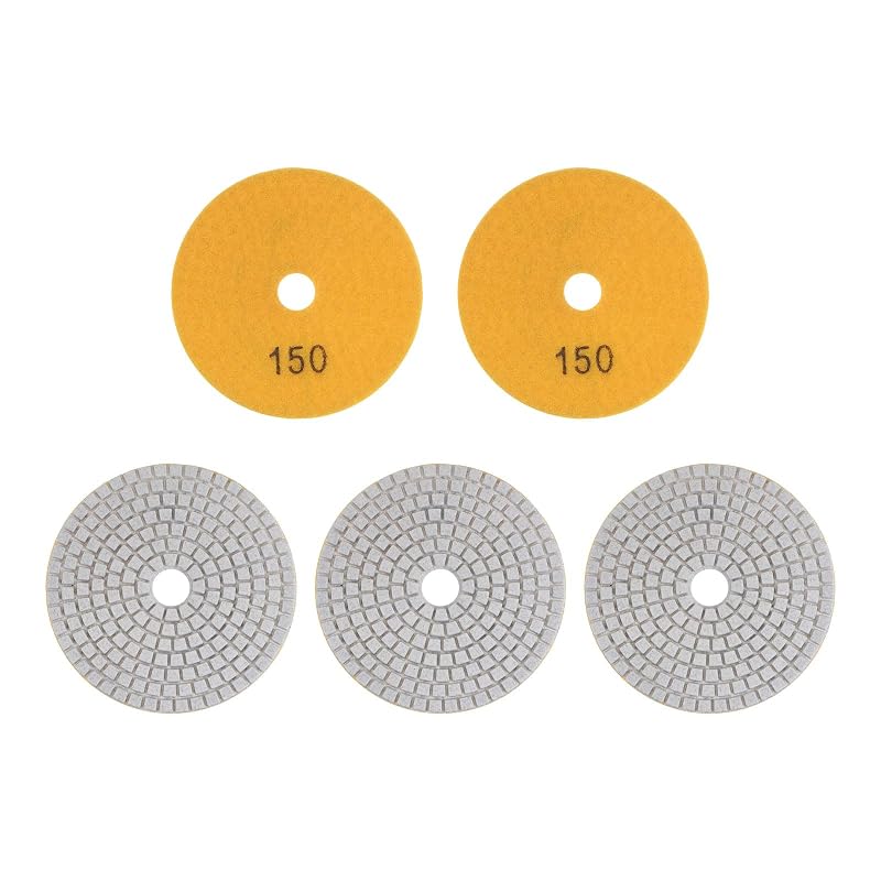 Kit de 5 Boinas de Polimento Diamantadas HARFINGTON, 10,16 cm, Granulação 150, Fixação hook-and-loop